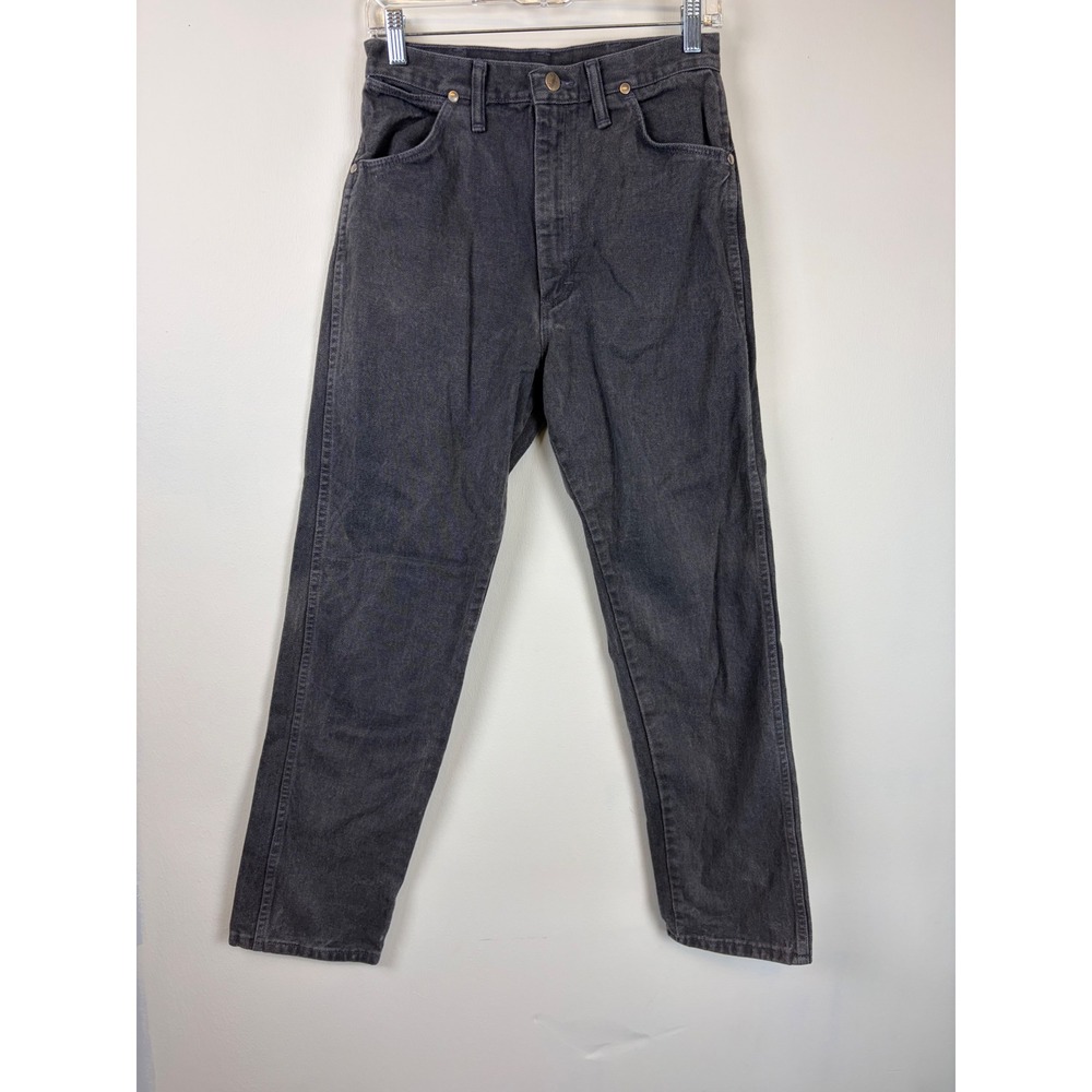 Vintage Bareback Wrangler Jeans 27" 11x30 Black High Rise Tapered Western 90s